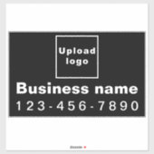 勤務先の電話番号、黒い大きな四角形ビニール シール (シート)