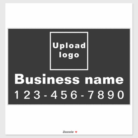 勤務先の電話番号、黒い大きな四角形ビニール シール (シート)