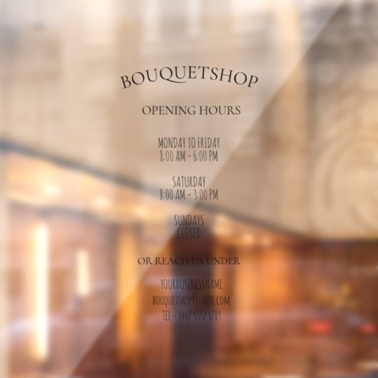 勤務先情報を使用した営業時間 ウィンドウサイン (シート2)