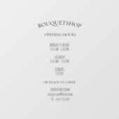 勤務先情報を使用した営業時間 ウィンドウサイン (シート)