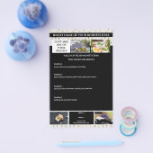 勤務先6枚の写真 |金ゴールドホワイトマーケティングパンフレット チラシ (シングル)