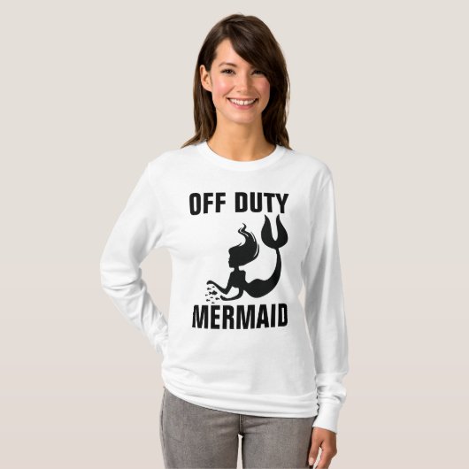 勤務外の人魚おもしろい婦人Tシャツ Tシャツ (正面フル)