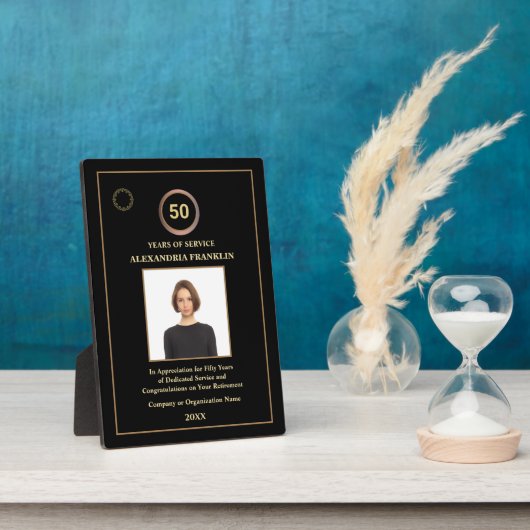勤続年数の退職写真賞 フォトプラーク (側面)