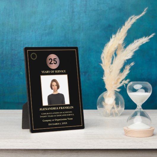 勤続年月従業員写真カスタム賞 フォトプラーク (側面)