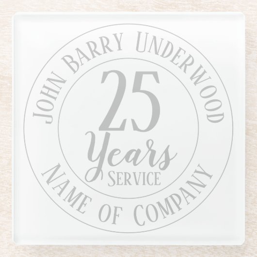 勤続退職賞等 ガラスコースター (正面)