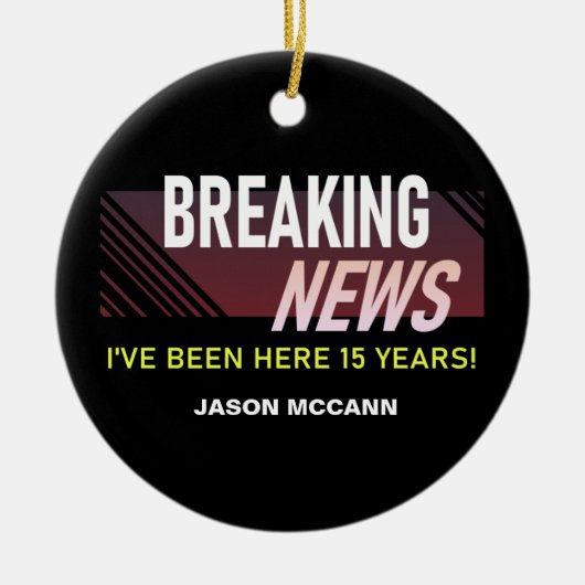 勤続15周年記念従業員在職 セラミックオーナメント (正面)