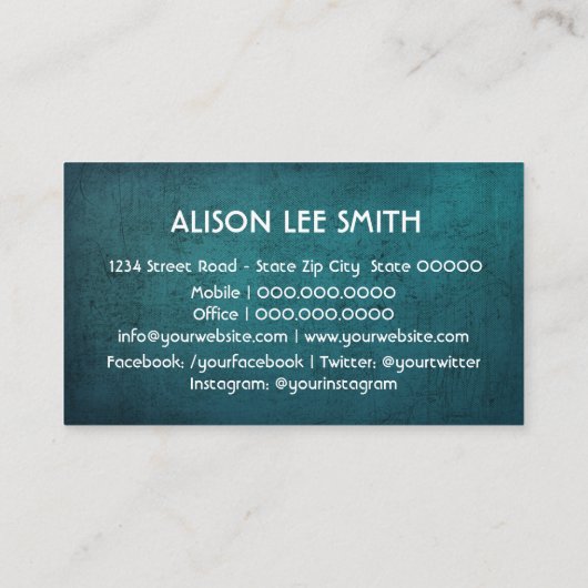 勧めることおよびセラピー 名刺 (裏面)