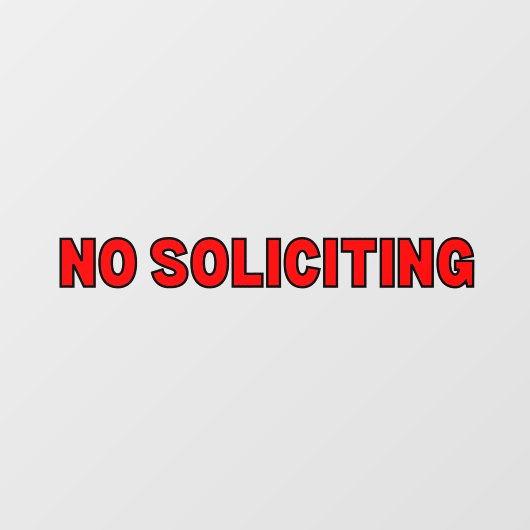 勧誘お断り 赤黒アウトライン ビジネスドア ウィンドウサイン (シート)