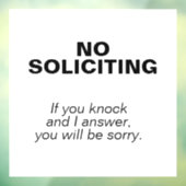 勧誘しない – 申し訳なく思う ウィンドウサイン (シート3)