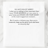 勧誘しない 長方形シール (バッグ)