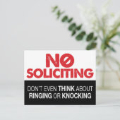 勧誘なしサイン – リングや輪やノックしない ポストカード (スタンド正面)