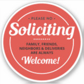 勧誘なし（編集可能）フロントドア3"ビニル シール (正面)