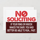 勧誘のサインなし – ベビーを起こさない ポストカード (正面/裏面)