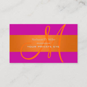 勾配のオレンジモノグラムかdiy背景色 名刺