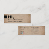 勾配のクラフトのプリントの会合のこんにちは小型名刺 スキニー名刺 (正面/裏面)