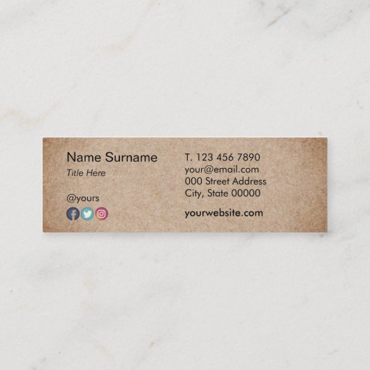 勾配のクラフトのプリントの会合のこんにちは小型名刺 スキニー名刺 (裏面)