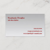 勾配のジグザグ形のシェブロン銀製の赤いパターン 名刺 (裏面)