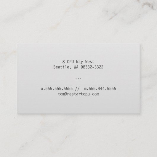 勾配のスタンバイ 名刺 (裏面)