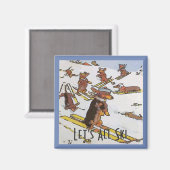 勾配のダックスエンド、文字を追加 マグネット (正面/裏面)