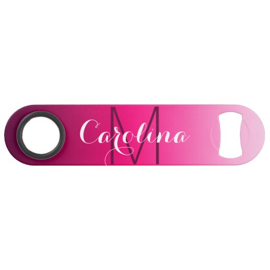 勾配のモノグラムを飾るシンプルな黒 スピード栓抜き (正面(横))