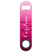 勾配のモノグラムを飾るシンプルな黒 スピード栓抜き (正面)