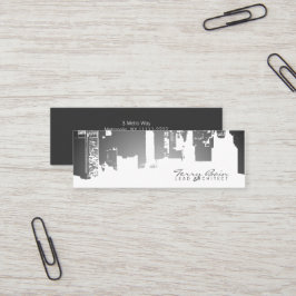 勾配の上部の繁華街に横の細い スキニー名刺