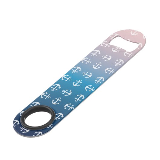 勾配の水の赤|の白いいかり スピード栓抜き (正面アングル)