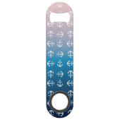 勾配の水の赤|の白いいかり スピード栓抜き (裏面)