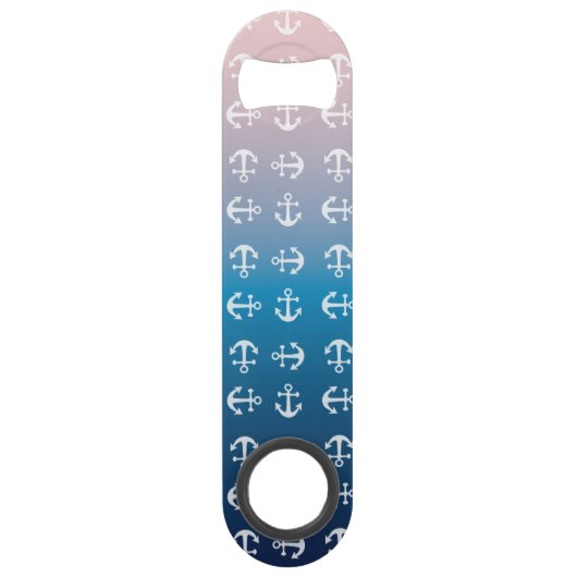 勾配の水の赤|の白いいかり スピード栓抜き (裏面)