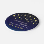 勾配の濃紺のきらめき少し星のパーティーのプレート ペーパープレート (アングル)