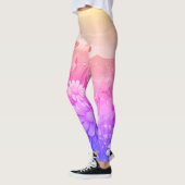 勾配の牧草地パターンを持つヨガレギン レギンス (左)