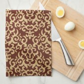 勾配の背景のダマスク織パターン キッチンタオル (四つ折り)