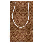 勾配の背景のダマスク織パターン スモールペーパーバッグ (正面)