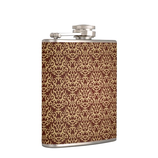 勾配の背景のダマスク織パターン フラスク (右)