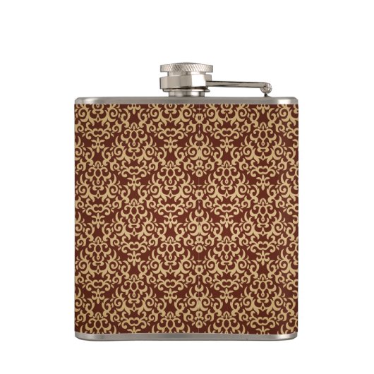 勾配の背景のダマスク織パターン フラスク (裏面)