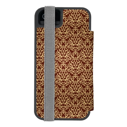 勾配の背景のダマスク織パターン INCIPIO iPhoneウォレットケース (フォリオ裏面)