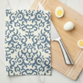 勾配の背景2のダマスク織パターン キッチンタオル (四つ折り)