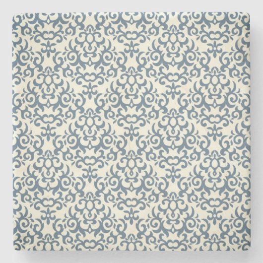 勾配の背景2のダマスク織パターン ストーンコースター (正面)