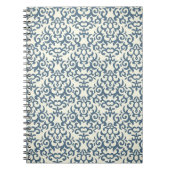 勾配の背景2のダマスク織パターン ノートブック (正面)