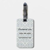 勾配の背景2のダマスク織パターン ラゲッジタグ (裏面縦)