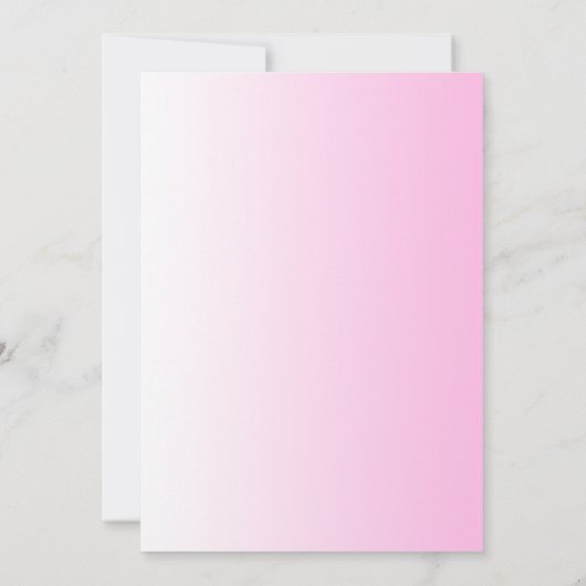 勾配の蝶バルミツワーのピンクの招待状 招待状 (裏面)