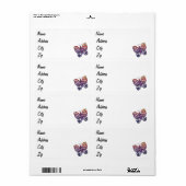 勾配の蝶clipart ラベル (フルシート)