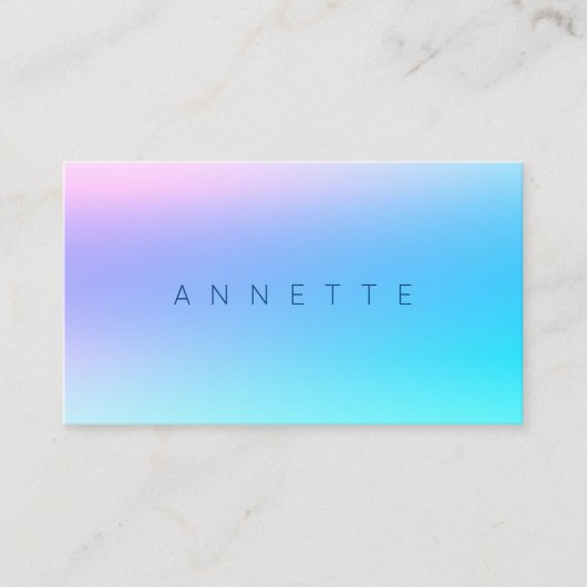 勾配の調子の青い紫色の大理石 名刺 (正面)