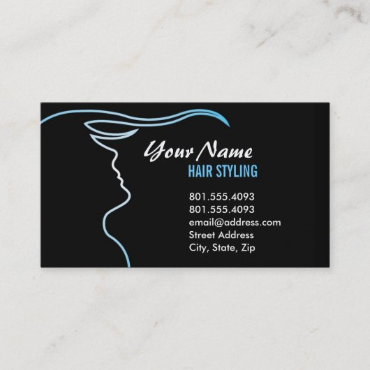 勾配の輪郭の美容師の名刺 名刺 (正面)