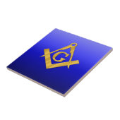 勾配の青とフリーメーソンの石大工 タイル (側面)