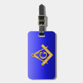 勾配の青とフリーメーソンの石大工 ラゲッジタグ (正面縦)