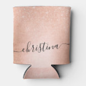 勾配エレガントかわいらし銅バラ金ゴールドグリッター 缶クーラー (正面)