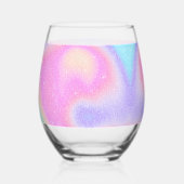 勾配エレガントグリッター旋回ホログラフィック ステムなしワイングラス (正面)