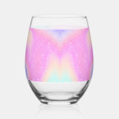 勾配エレガントグリッター旋回ホログラフィック ステムなしワイングラス (裏面)