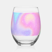勾配エレガントグリッター旋回ホログラフィック ステムなしワイングラス (左)